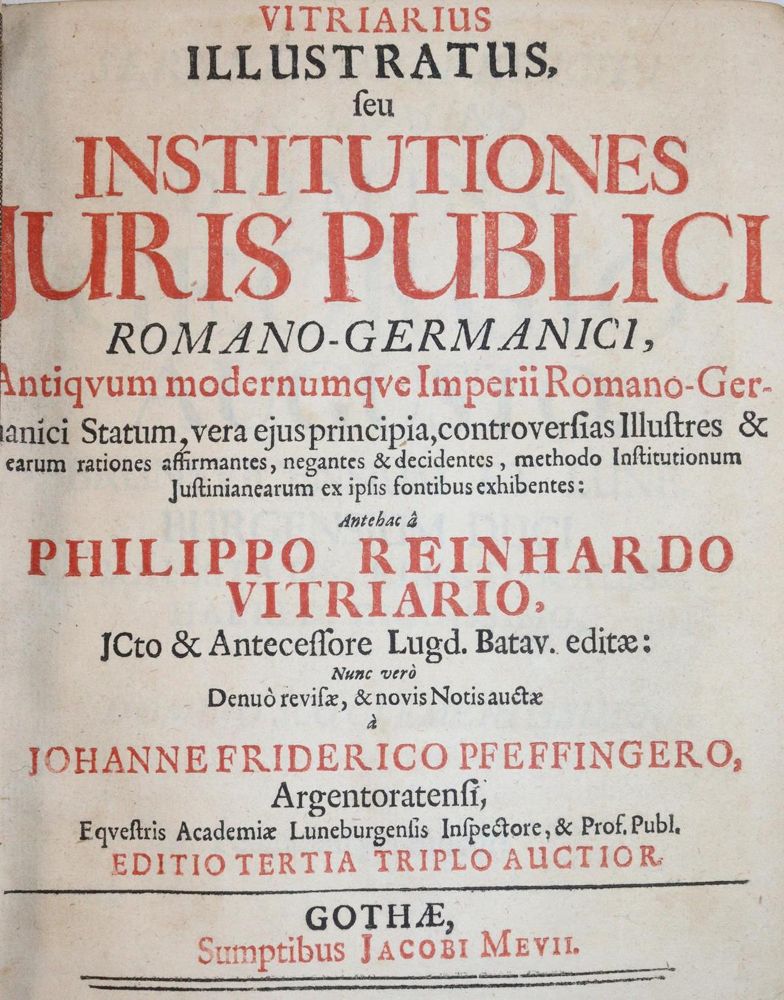 Große Abbildung Nr.1: 143-430 Vitriarius,P.R.: (Juridica und Kriminologie)