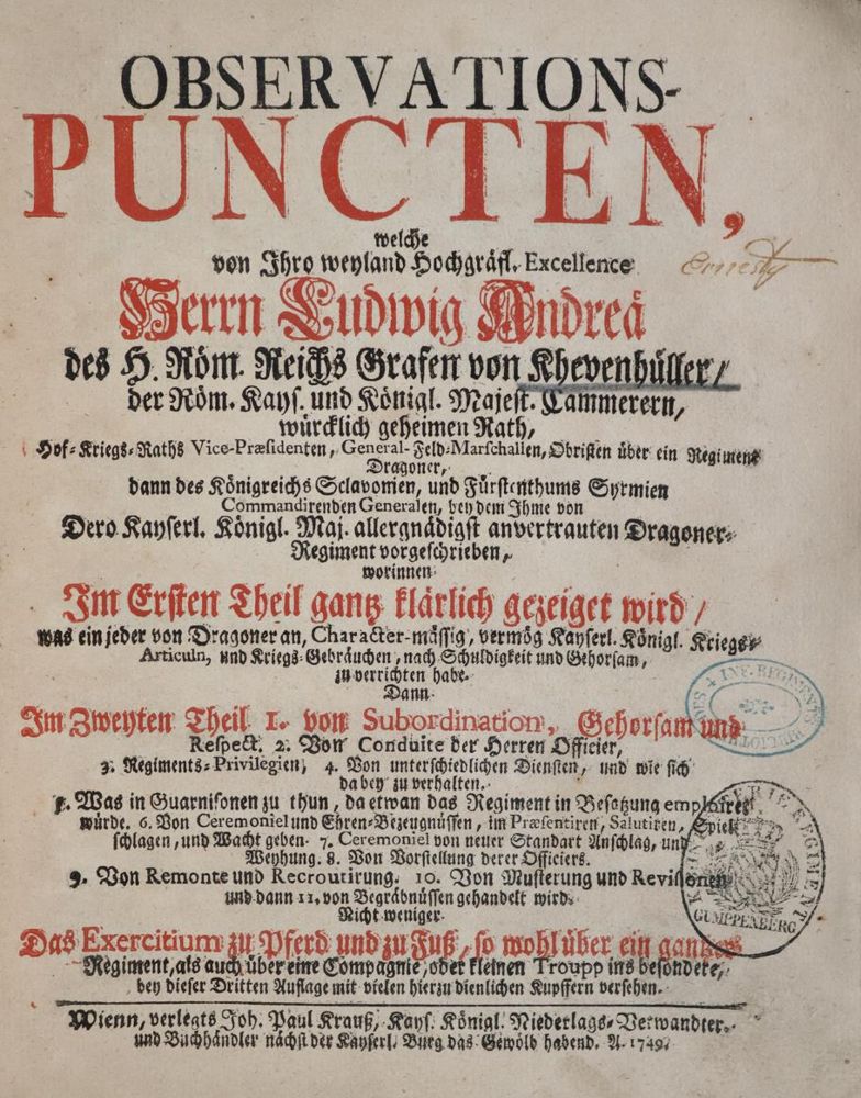 Große Abbildung Nr.1: 143-458 Khevenhüller,L.A.v.: (Militaria)