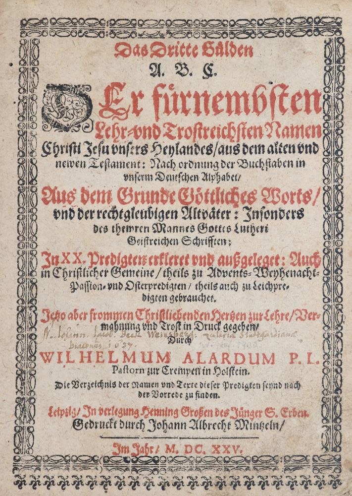Große Abbildung Nr.1: 143-5 Alard,W.: (Alte Drucke, Handschriften und Theologie)