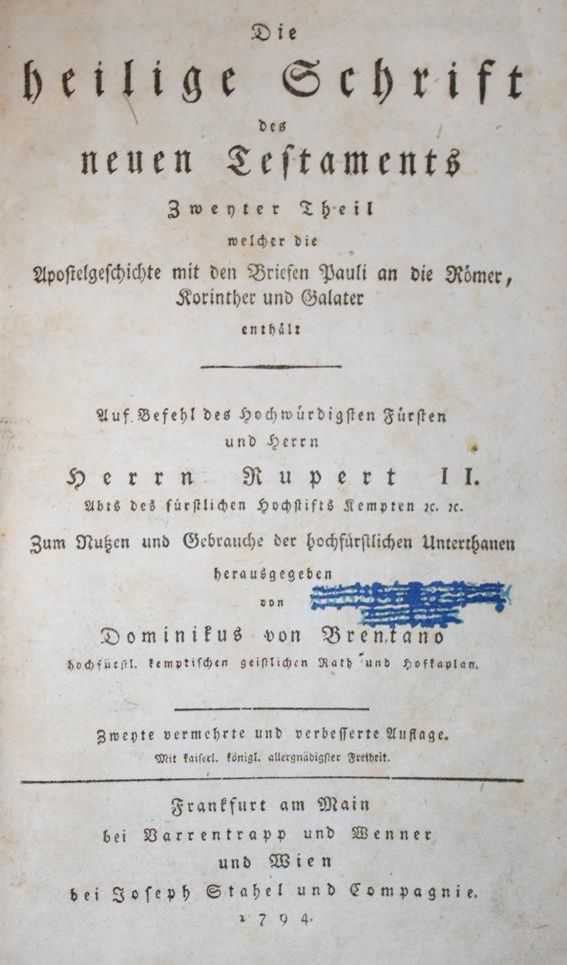 Große Abbildung Nr.1: 143-52 Brentano,D.v. (Hrsg.): (Bibeln)