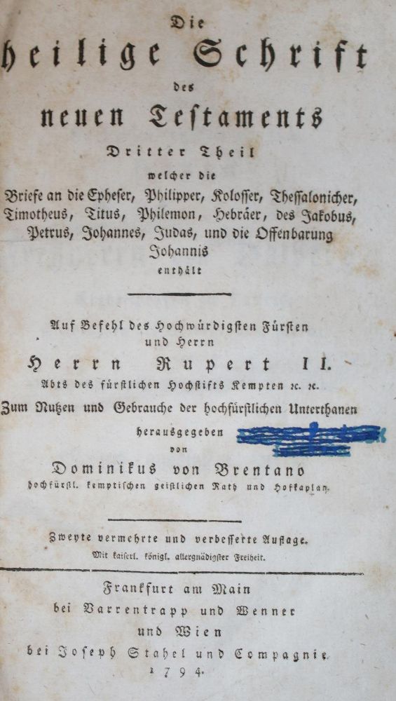 Große Abbildung Nr.3: 143-52 Brentano,D.v. (Hrsg.): (Bibeln)
