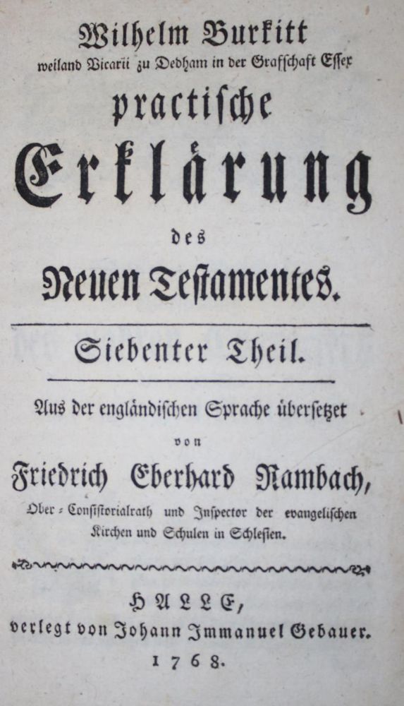 Große Abbildung Nr.1: 143-53 Burkitt,W.: (Bibeln)
