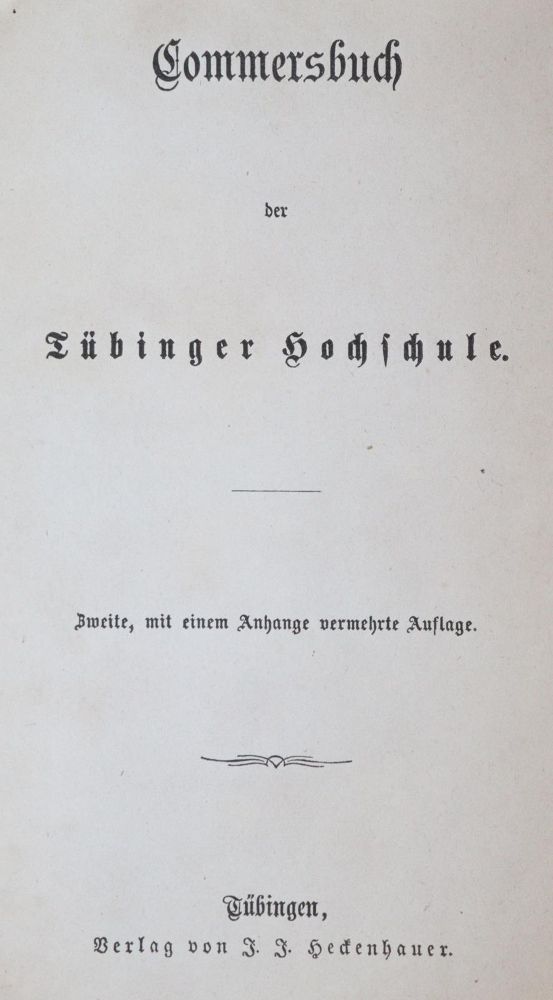 Große Abbildung Nr.1: 143-539 Commersbuch: (Studentika und Hochschulen, Tübingen)