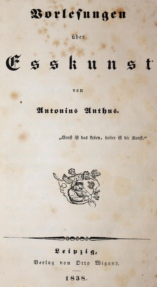 Große Abbildung Nr.2: 143-580 Anthus,A. (d.i. G.Blumroeder).: (Küche und Haushalt, Gastrosophie)