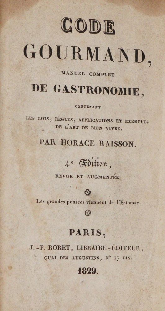 Große Abbildung Nr.1: 143-585 (Raisson,H.).: (Küche und Haushalt, Gastrosophie)