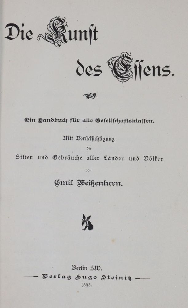 Große Abbildung Nr.1: 143-588 Weißenturn,E.: (Küche und Haushalt, Gastrosophie)