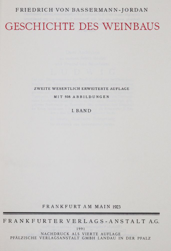 Große Abbildung Nr.1: 143-601 Bassermann-Jordan,F.: (Küche und Haushalt, Getränke, Wein)