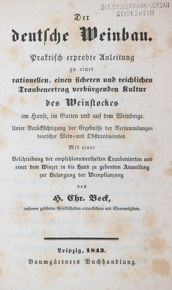 Große Abbildung Nr.1: 143-603 Beck,H.Ch.: (Küche und Haushalt, Getränke, Wein)