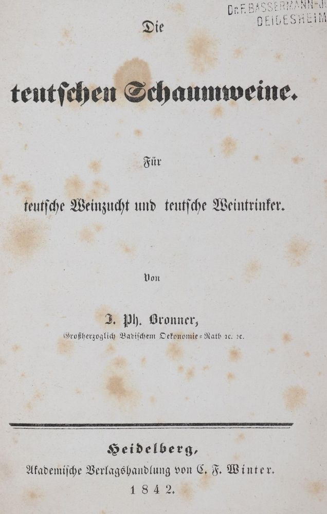 Große Abbildung Nr.1: 143-611 Bronner,J.P.: (Küche und Haushalt, Getränke, Wein)