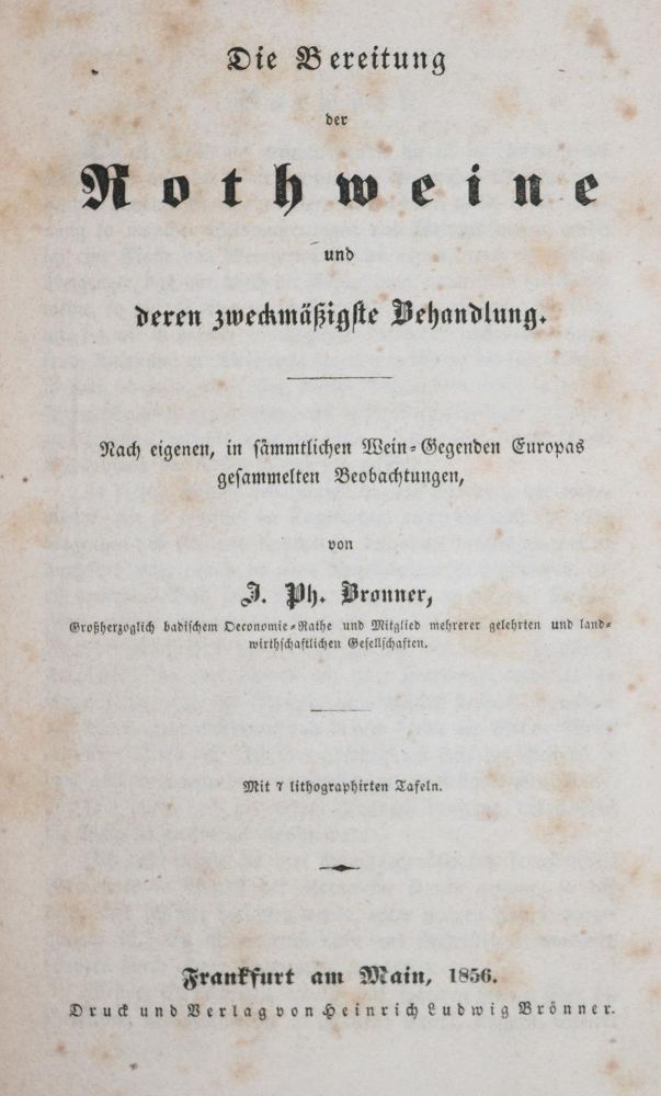 Große Abbildung Nr.1: 143-612 (Bronner,J.Ph.).: (Küche und Haushalt, Getränke, Wein)