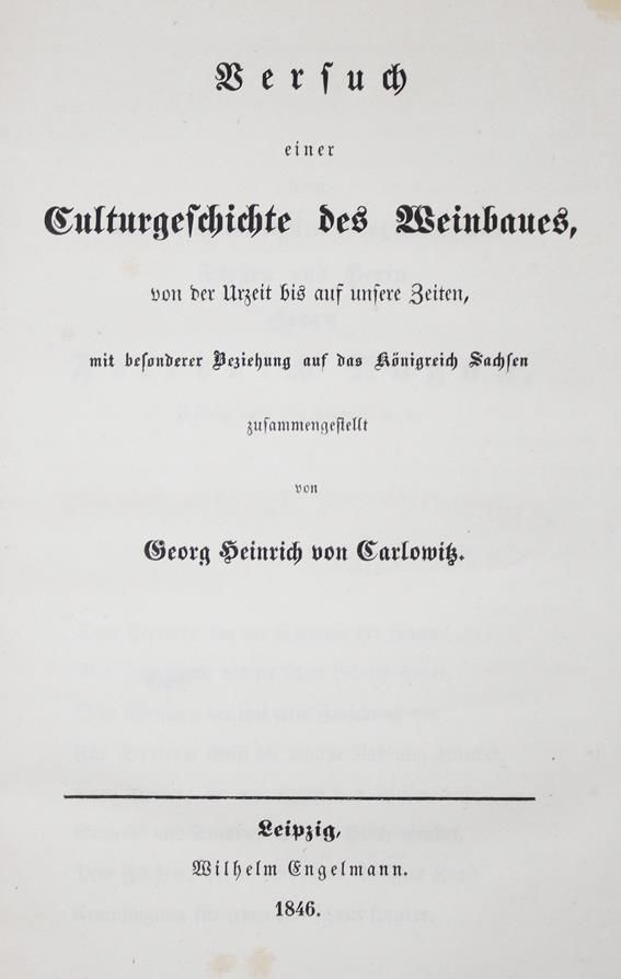 Große Abbildung Nr.1: 143-615 Carlowitz,G.H.v.: (Küche und Haushalt, Getränke, Wein)