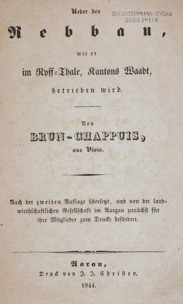 Große Abbildung Nr.1: 143-617 Chappuis-Brun.: (Küche und Haushalt, Getränke, Wein)