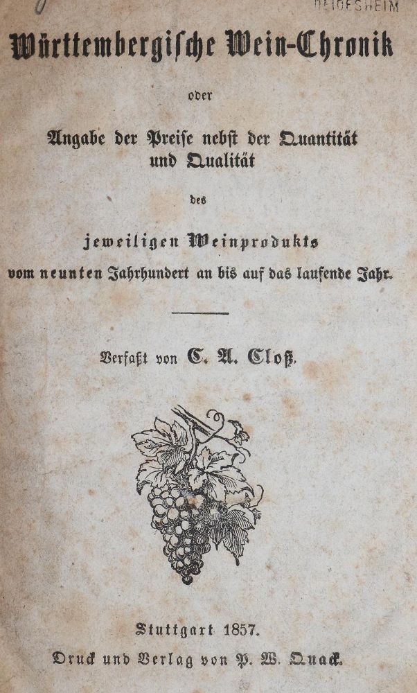Große Abbildung Nr.1: 143-620 Cloß,C.A.: (Küche und Haushalt, Getränke, Wein)