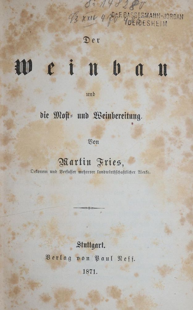 Große Abbildung Nr.1: 143-629 Fries,M.: (Küche und Haushalt, Getränke, Wein)