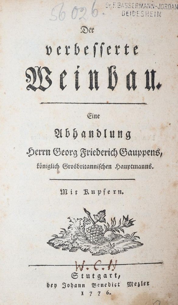Große Abbildung Nr.1: 143-631 Gauppens,G.F.: (Küche und Haushalt, Getränke, Wein)