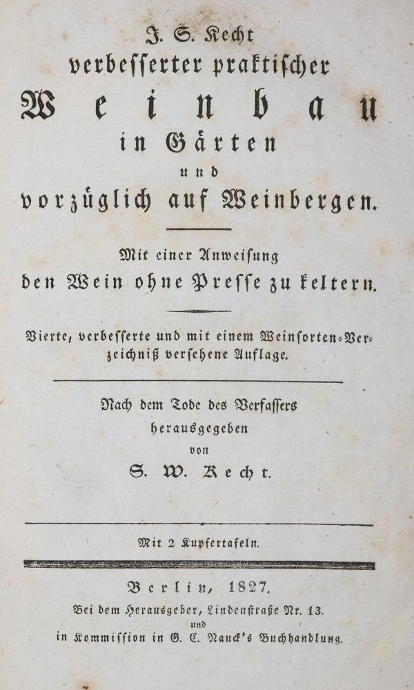 Große Abbildung Nr.2: 143-639 Kecht,S.W.: (Küche und Haushalt, Getränke, Wein)