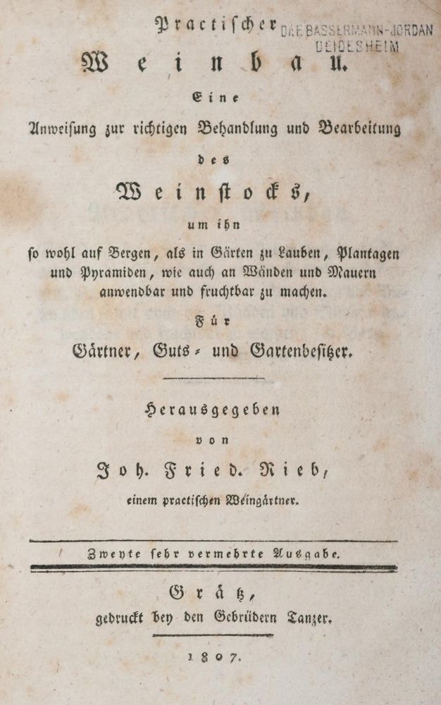 Große Abbildung Nr.1: 143-654 Rieb,J.F. (Hrsg.).: (Küche und Haushalt, Getränke, Wein)