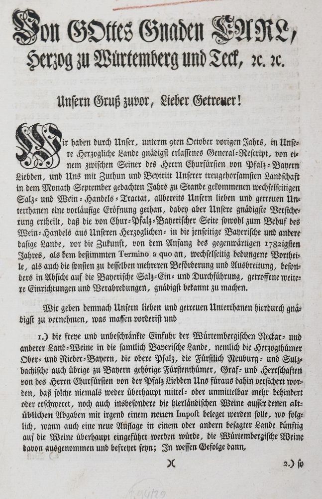 Große Abbildung Nr.43: 143-662 Verordnungen für Württemberg: (Küche und Haushalt, Getränke, Wein)