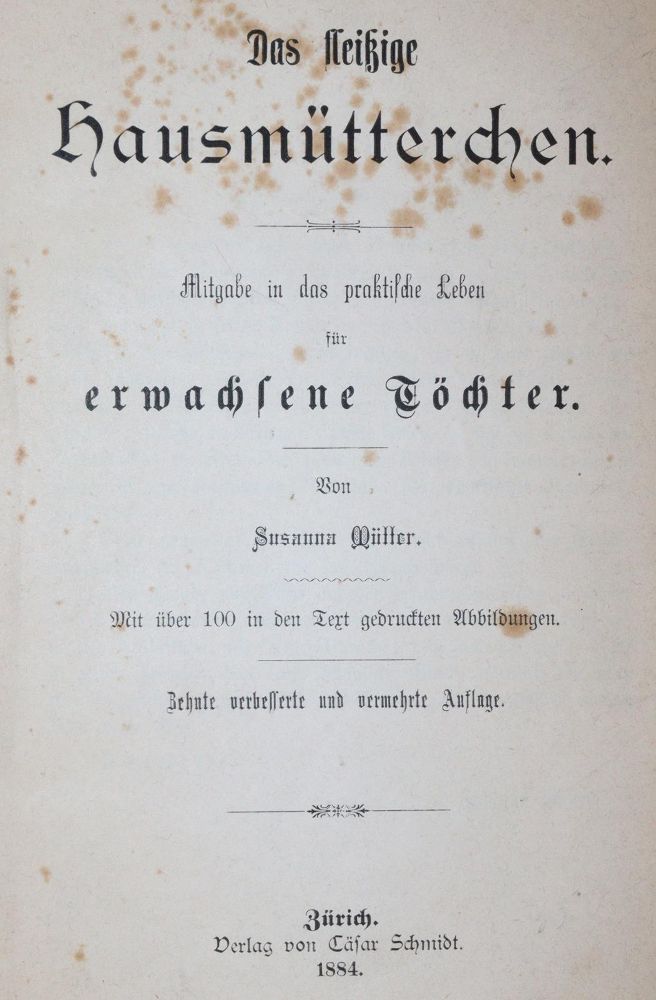 Große Abbildung Nr.1: 143-672 Hausväterliteratur.: (Küche und Haushalt, Haushalt)