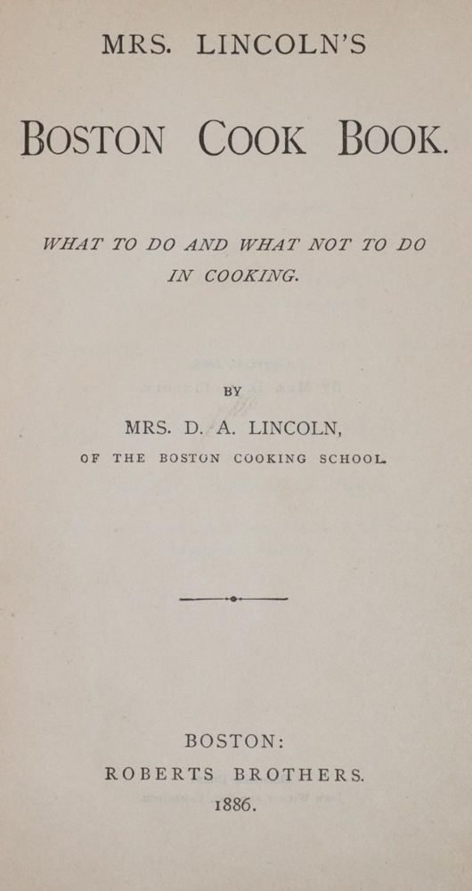 Große Abbildung Nr.1: 143-687 Lincoln,D.A.: (Küche und Haushalt, Kochbücher, Amerika)