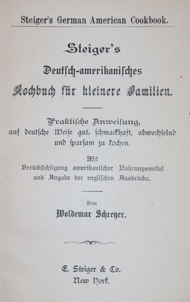 Große Abbildung Nr.1: 143-688 Schreyer,W.: (Küche und Haushalt, Kochbücher, Amerika)