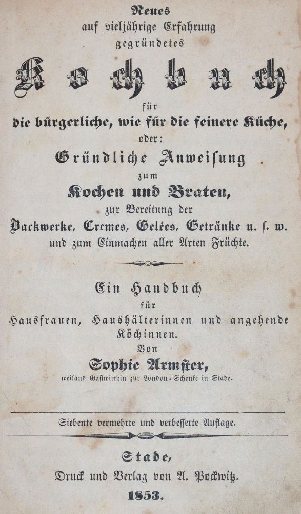 Große Abbildung Nr.1: 143-692 Armster,S.: (Küche und Haushalt, Kochbücher)
