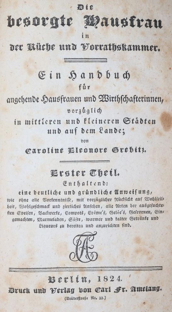 Große Abbildung Nr.1: 143-720 Bürger,A.C.: (Küche und Haushalt, Kochbücher)