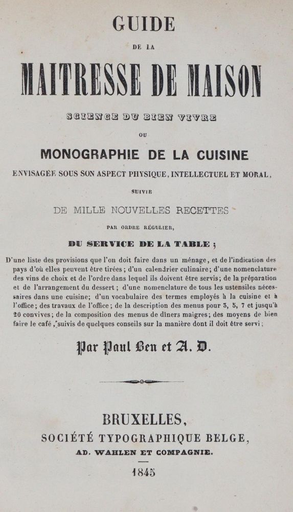 Große Abbildung Nr.1: 143-721 C(adet-Gassicourt,C.-L.).: (Küche und Haushalt, Kochbücher)