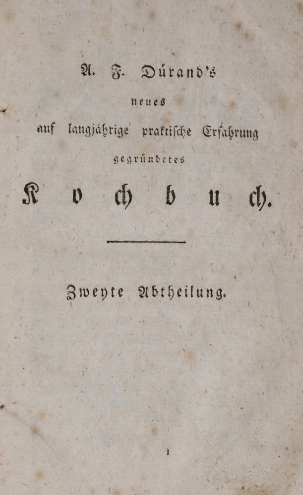 Große Abbildung Nr.1: 143-739 Durand,A.F.: (Küche und Haushalt, Kochbücher)