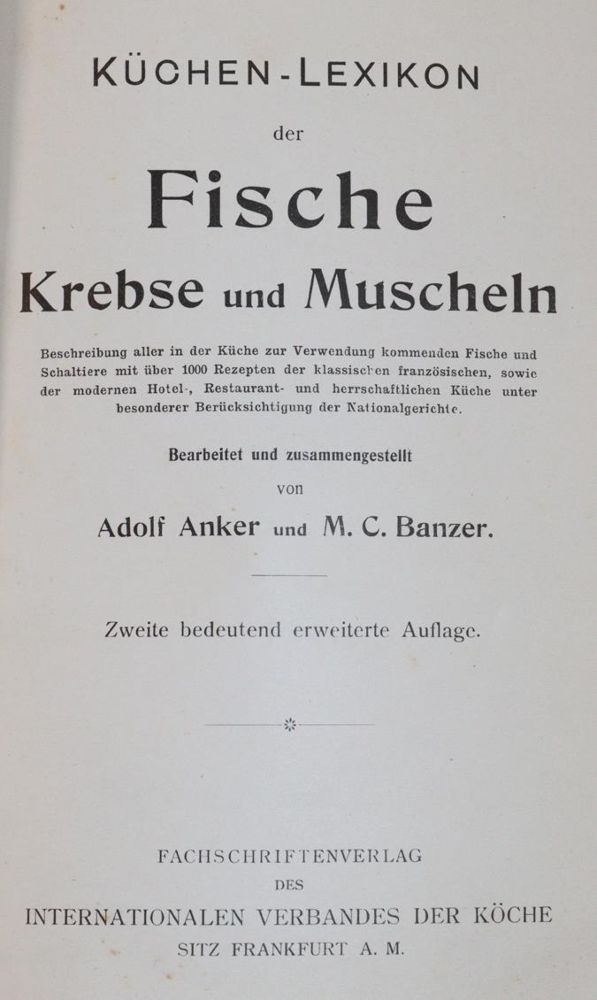 Große Abbildung Nr.1: 143-749 Anker,A. u. M.C.Banzer.: (Küche und Haushalt, Kochbücher, Fischküche)