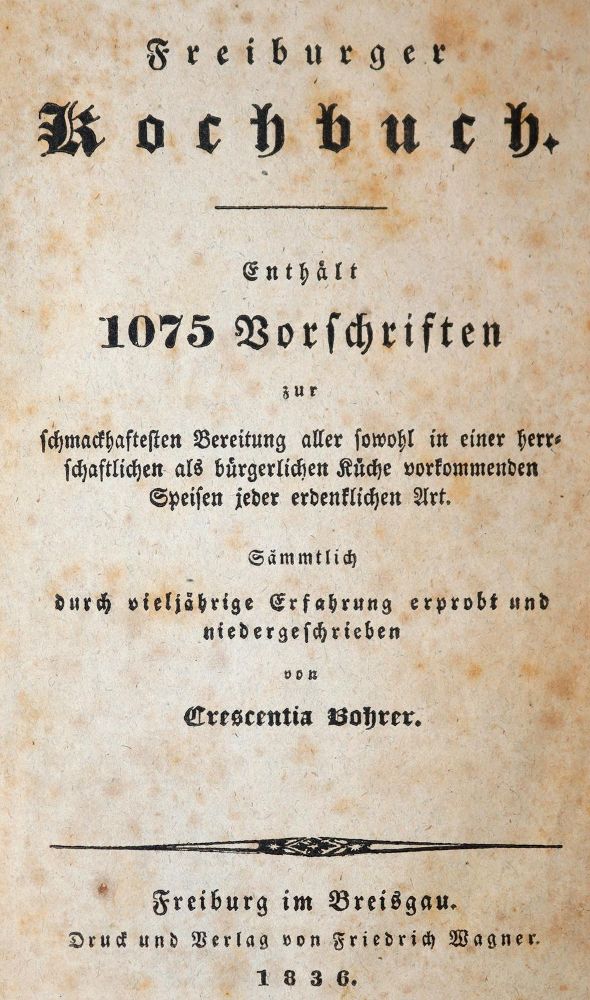 Große Abbildung Nr.1: 143-758 Bohrer,C.: (Küche und Haushalt, Kochbücher, Freiburg)