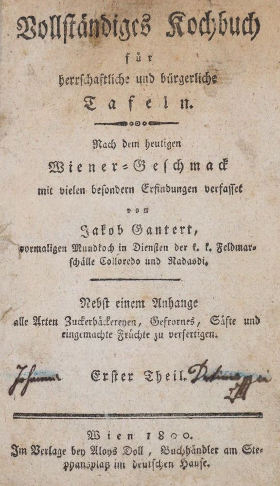 Große Abbildung Nr.1: 143-763 Gantert,J.: (Küche und Haushalt, Kochbücher)