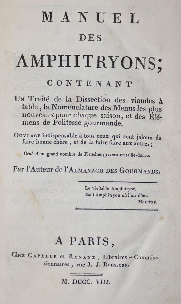 Große Abbildung Nr.5: 143-776 (Grimod de la Reyniere,A.B.L.).: (Küche und Haushalt, Kochbücher)