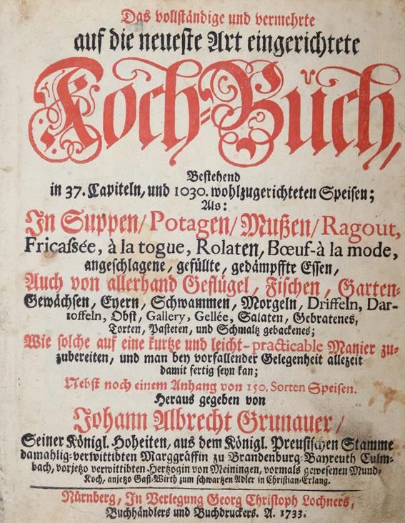 Große Abbildung Nr.1: 143-777 Grunauer,J.A.: (Küche und Haushalt, Kochbücher)