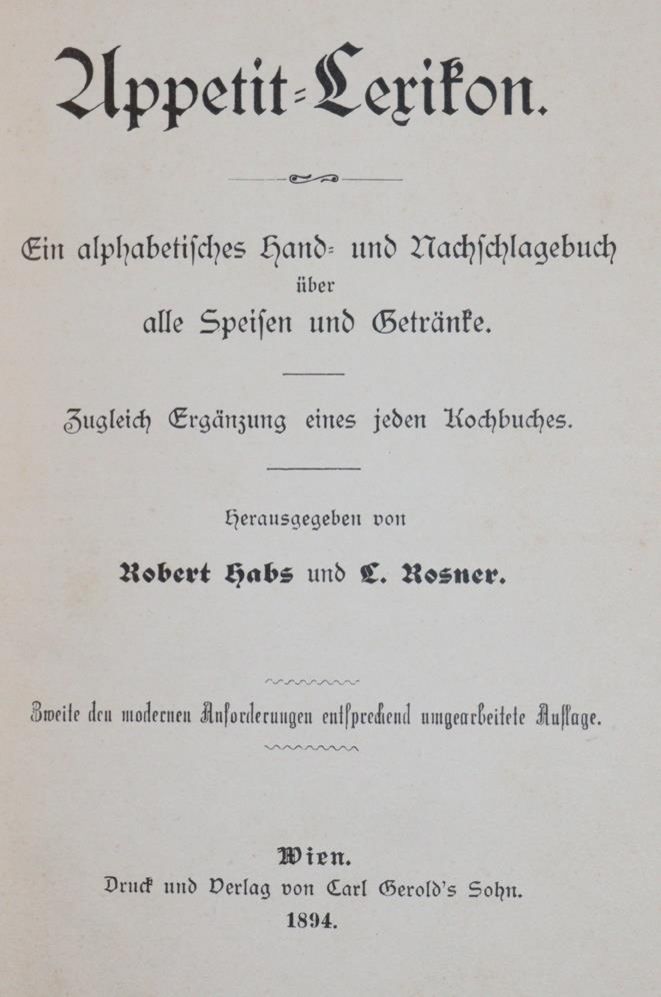 Große Abbildung Nr.1: 143-778 Habs,R. u. L.Rosner.: (Küche und Haushalt, Kochbücher)