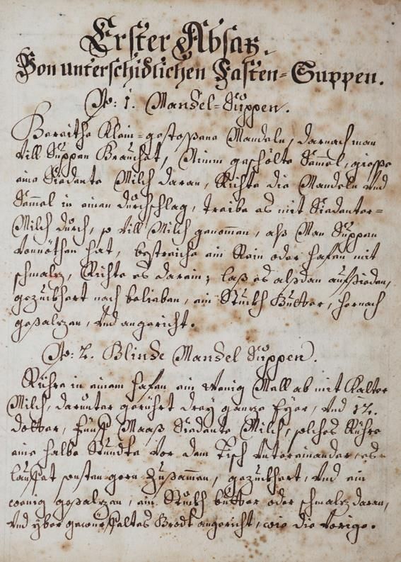 Große Abbildung Nr.1: 143-785 Kochbuch.: (Küche und Haushalt, Kochbücher, Handschriften)