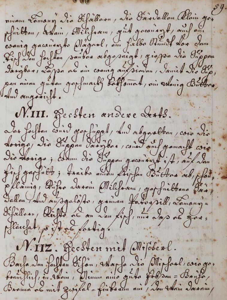 Große Abbildung Nr.2: 143-785 Kochbuch.: (Küche und Haushalt, Kochbücher, Handschriften)