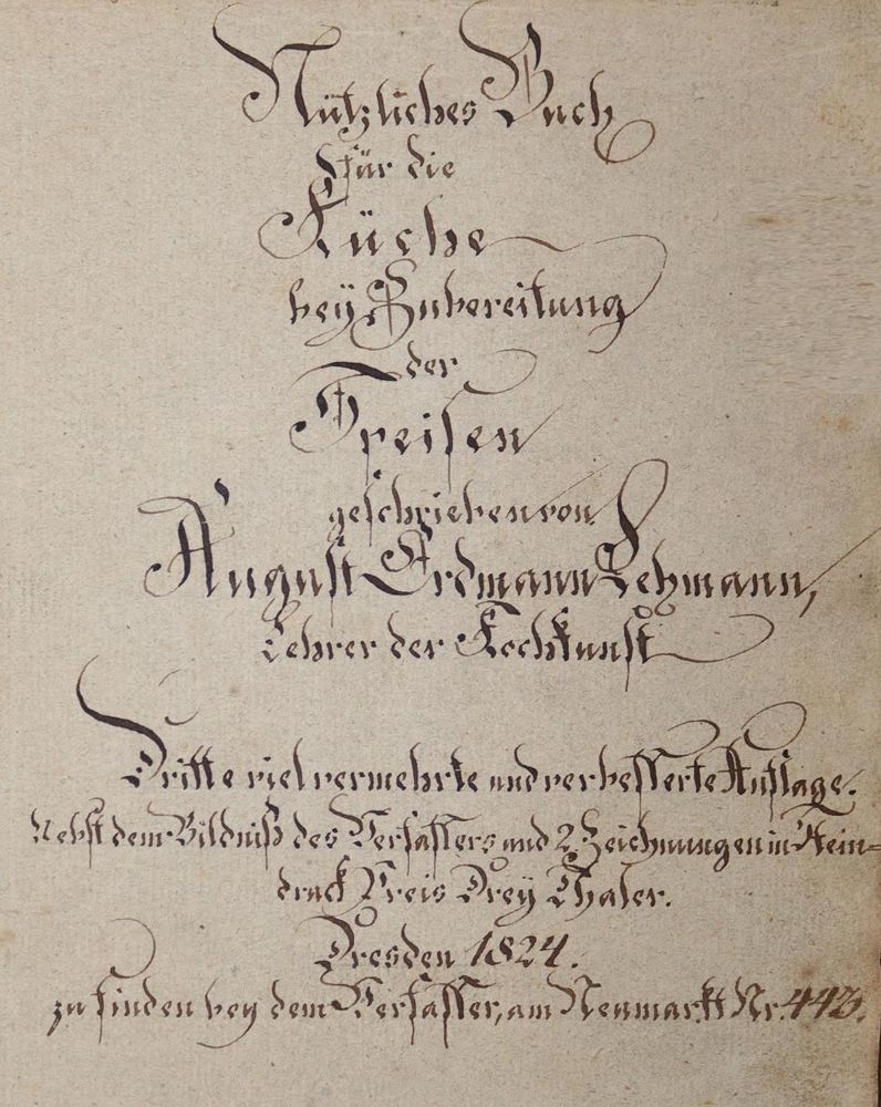 Große Abbildung Nr.4: 143-787 Lehmann,A.E.: (Küche und Haushalt, Kochbücher, Handschriften)
