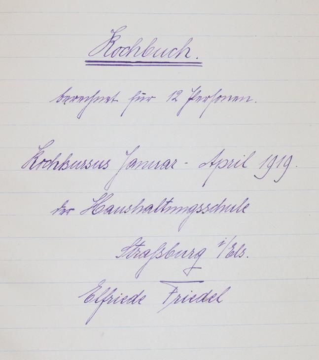 Große Abbildung Nr.1: 143-788 Strassburg.: (Küche und Haushalt, Kochbücher, Handschriften)