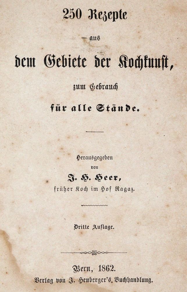 Große Abbildung Nr.1: 143-789 Heer,J.H.: (Küche und Haushalt, Kochbücher)