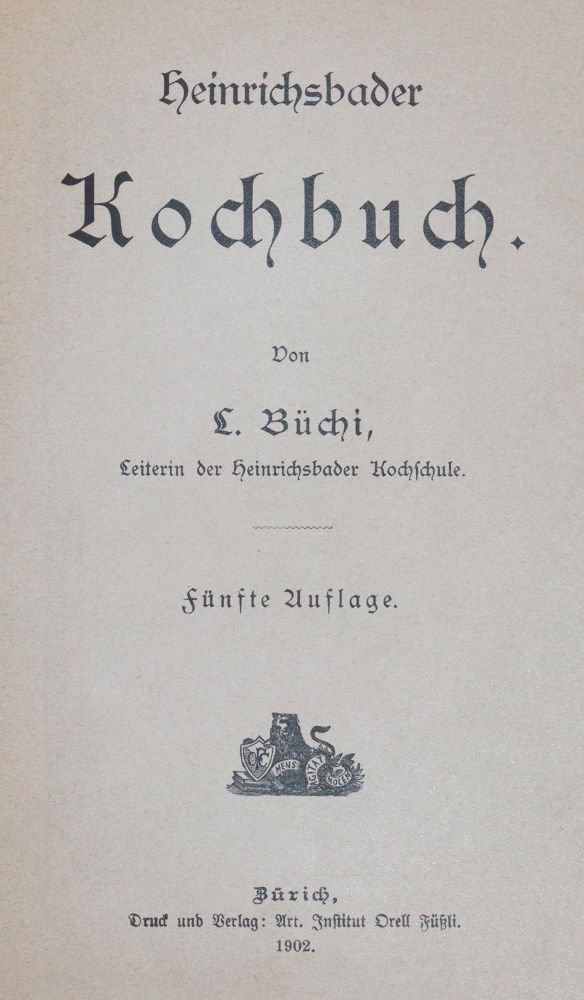 Große Abbildung Nr.1: 143-790 Büchi,L.: (Küche und Haushalt, Kochbücher, Heinrichsbad)