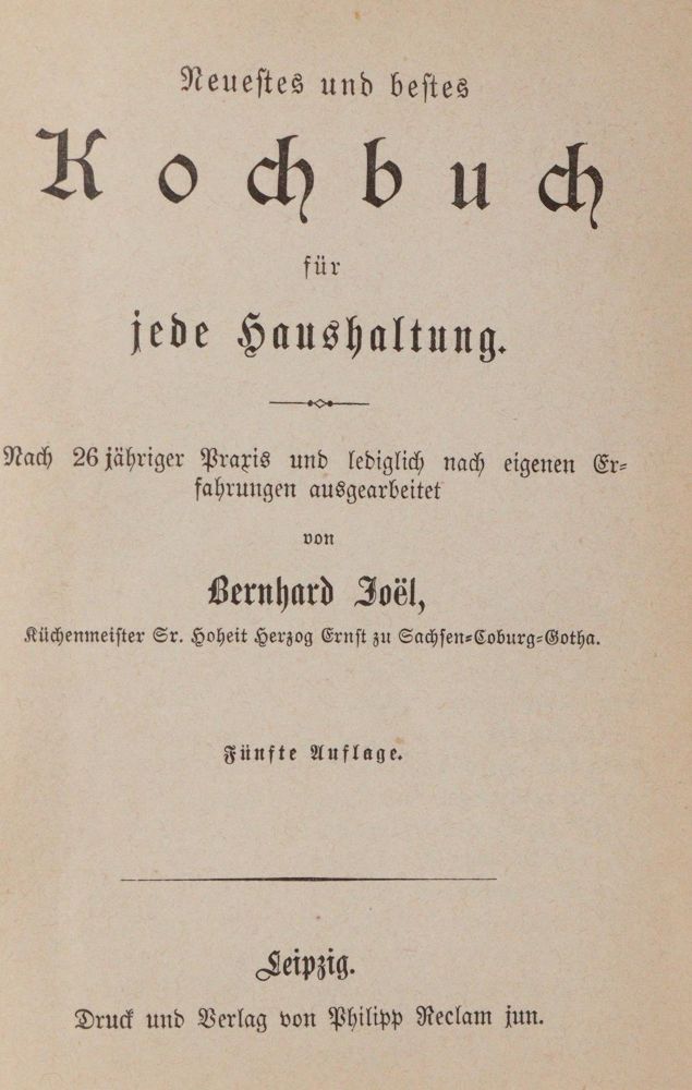Große Abbildung Nr.1: 143-796 Joel,B.: (Küche und Haushalt, Kochbücher)