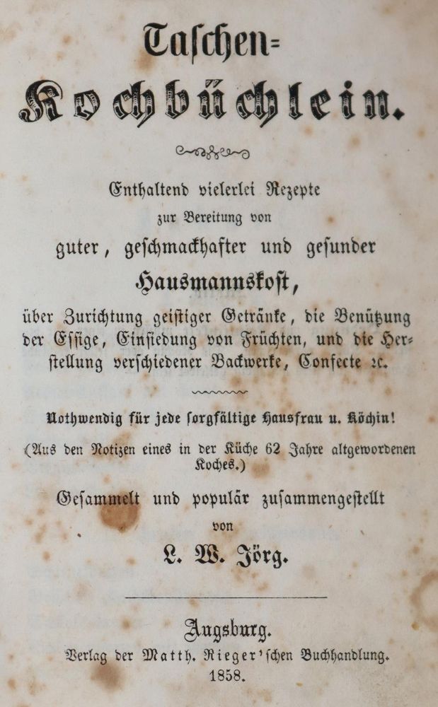 Große Abbildung Nr.3: 143-797 Jörg,L.W.: (Küche und Haushalt, Kochbücher)