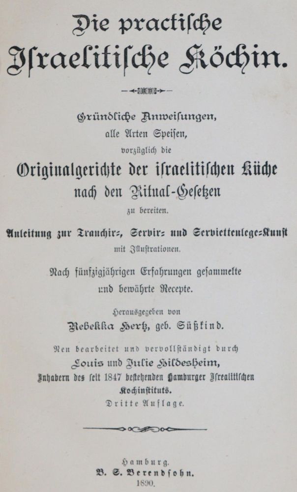 Große Abbildung Nr.4: 143-798 Hertz,R.: (Küche und Haushalt, Kochbücher, Jüdische Küche)