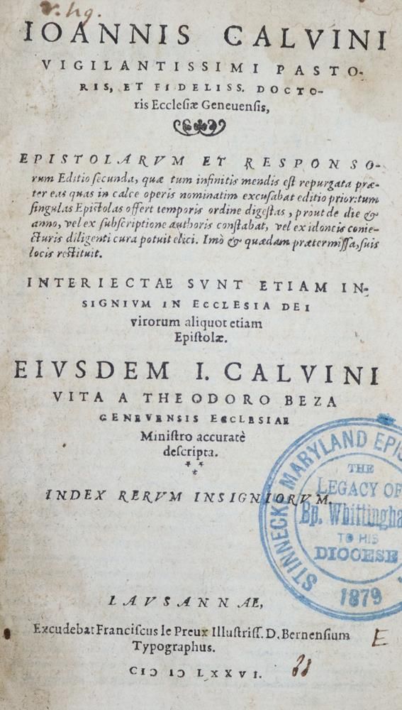 Große Abbildung Nr.1: 143-81 Calvin,J.: (Alte Drucke, Handschriften und Theologie)