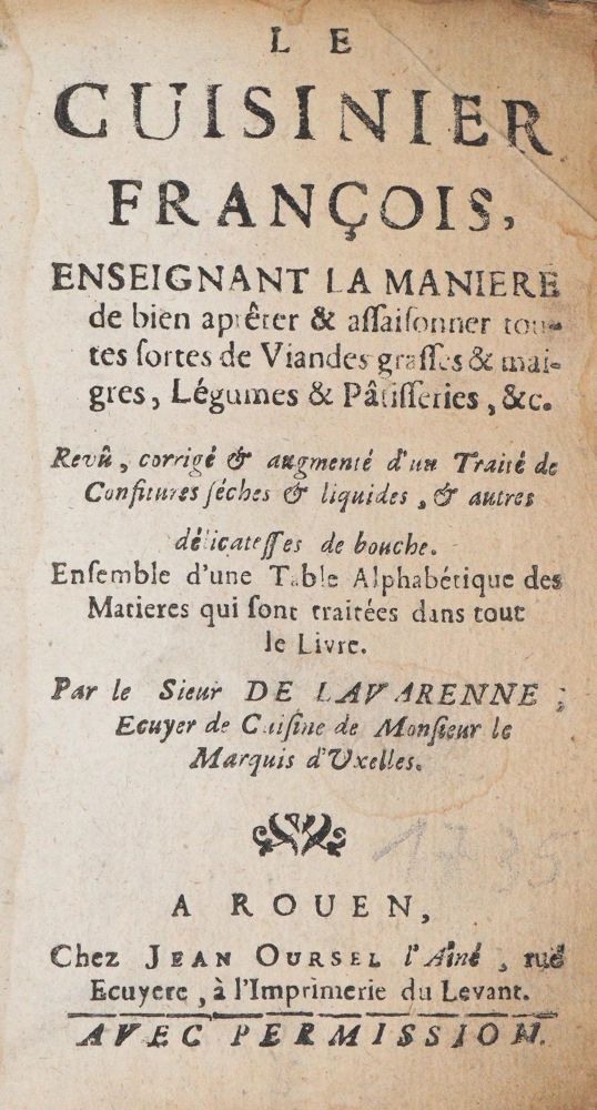 Große Abbildung Nr.1: 143-823 La Varenne,(F.P.de).: (Küche und Haushalt, Kochbücher)