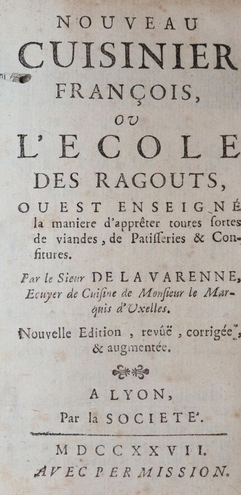 Große Abbildung Nr.1: 143-824 La Varenne,(F.P.de).: (Küche und Haushalt, Kochbücher)