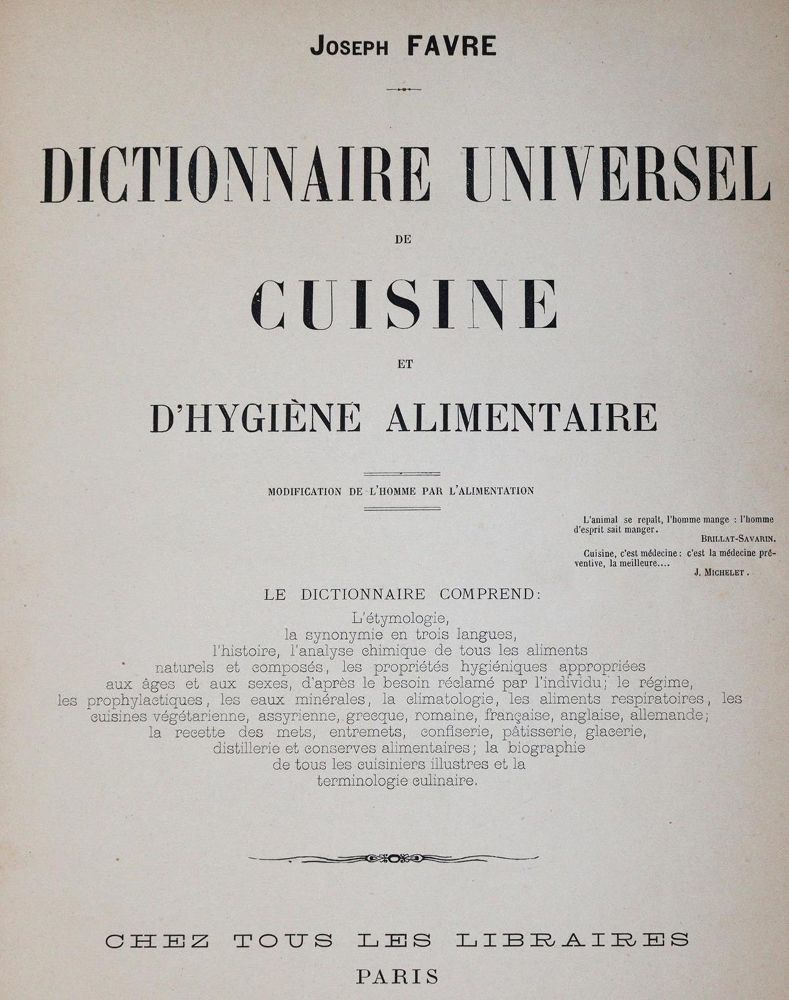 Große Abbildung Nr.1: 143-830 Favre,J.: (Küche und Haushalt, Kochbücher, Lexika)