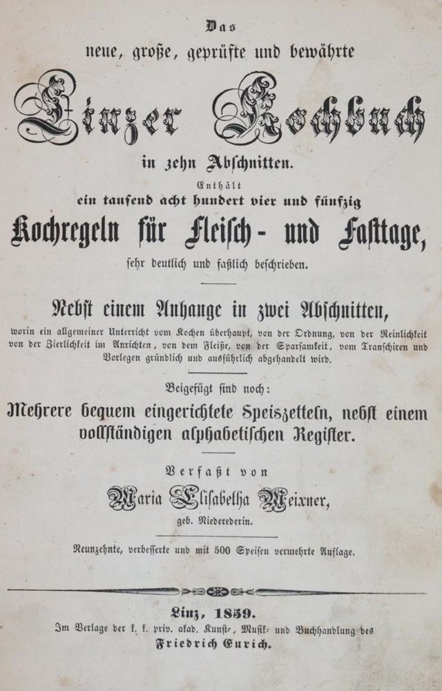 Große Abbildung Nr.1: 143-833 Meixner,M.E.: (Küche und Haushalt, Kochbücher, Linz)