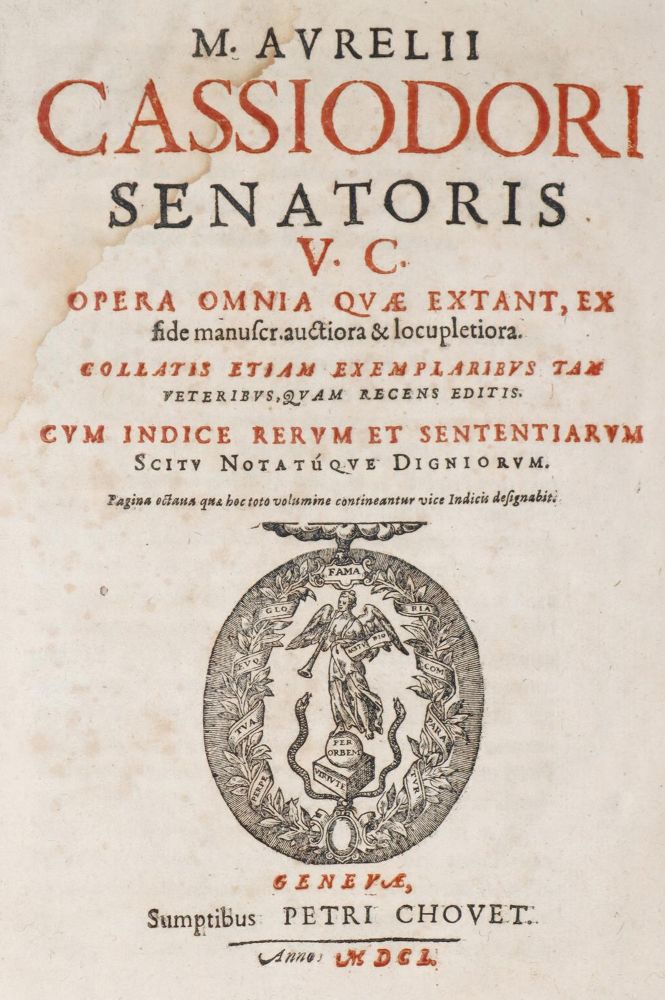 Große Abbildung Nr.1: 143-84 Cassiodorus,M.A.: (Alte Drucke, Handschriften und Theologie)